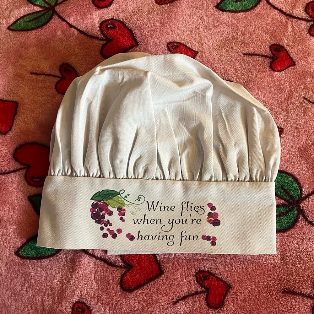 Adult Chef Hat with Funny Wine Quote 🍷 Food Beer Festival One size Unisex